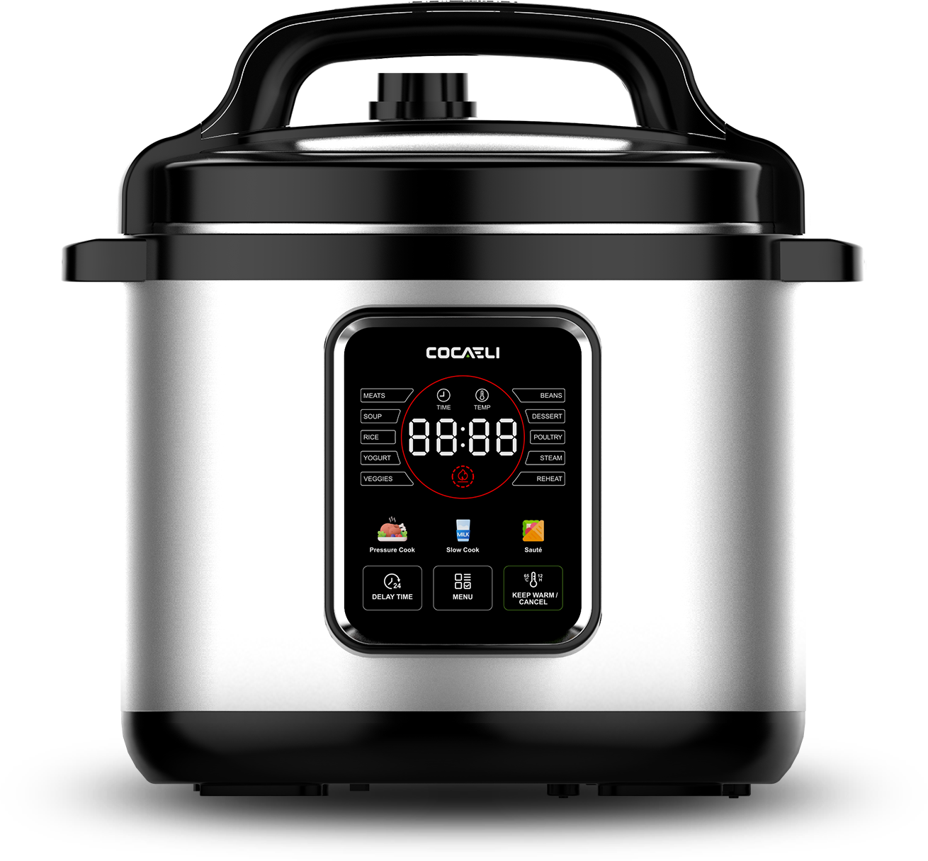 13-in-1 Electric Pressure Cooker, 10 Safety Features, 24H Preset,  Stainless Steel, 6 Quart